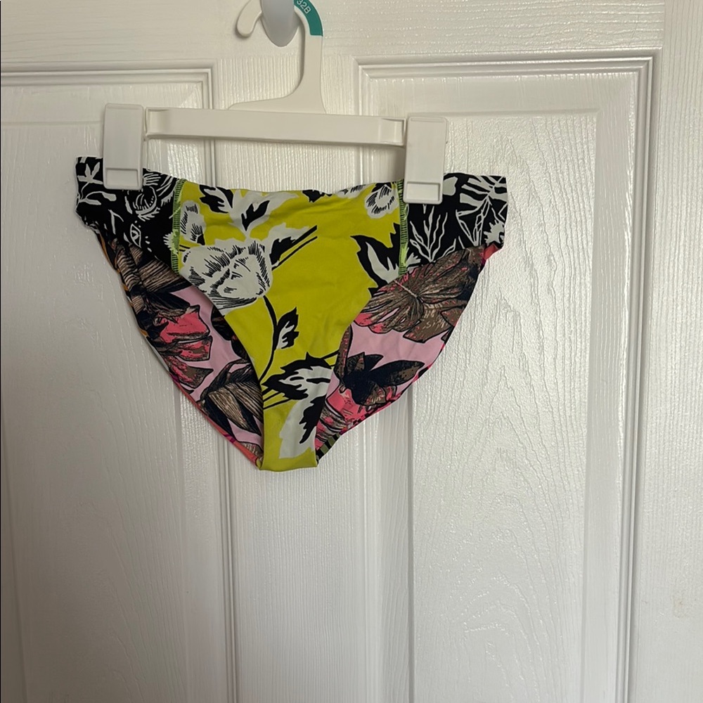 Maaji reversible Yellow and Pink Swim Bottoms with Artistic Print